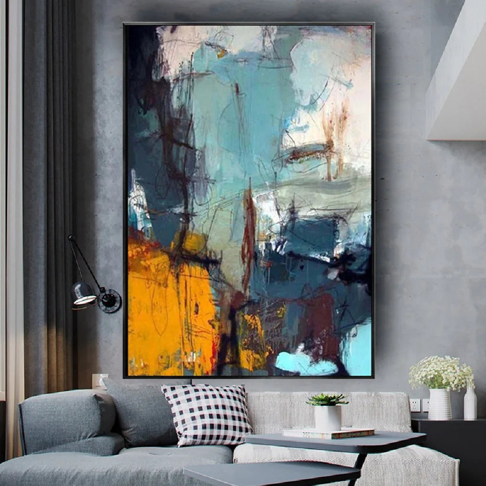 Handmade Abstract Graffiti Canvas Art