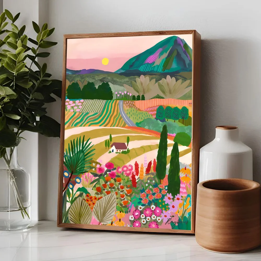 "Colorful Mountain Lake Art Print"