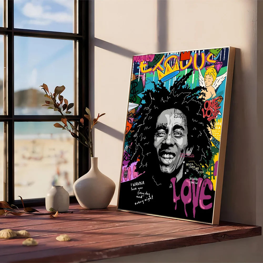 "Vibrant Graffiti Music Wall Art"