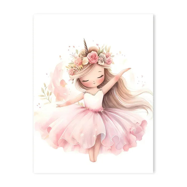 Personalized Ballerina Unicorn Wall Art