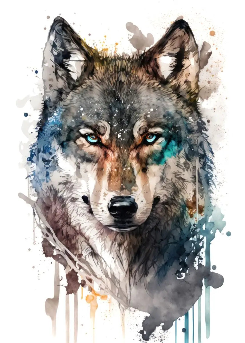 "Stunning Black Wolf Canvas Art"
