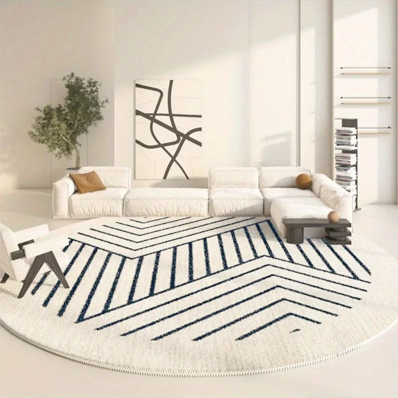 "Soft White Fluffy Round Rug" - The Charming Comfort