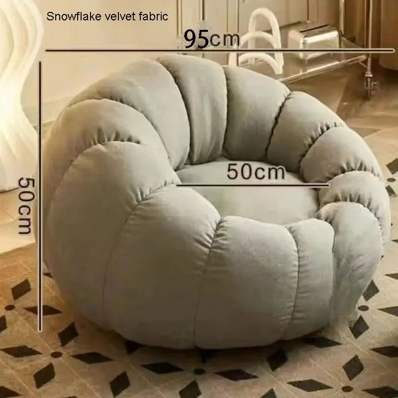 "Cozy Cream Pumpkin Sofa Chair" - The Charming Comfort