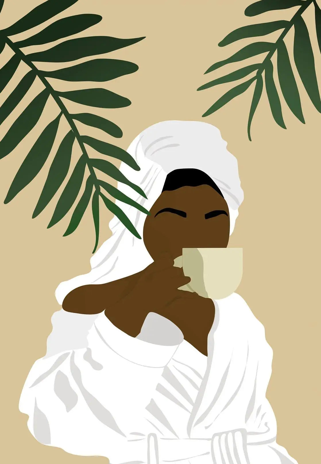 "Boho Minimalist Black Woman Art"