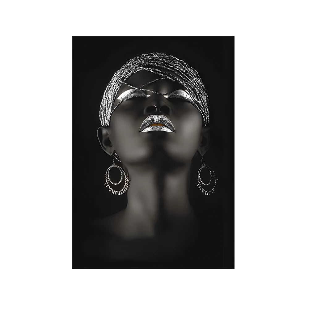 "Elegant African Woman Wall Art"