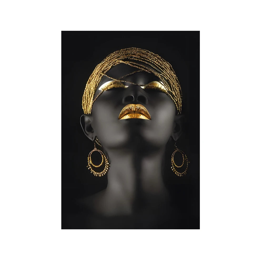 "Elegant African Woman Wall Art"