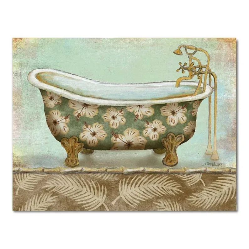 Vintage French Bathtub Wall Art