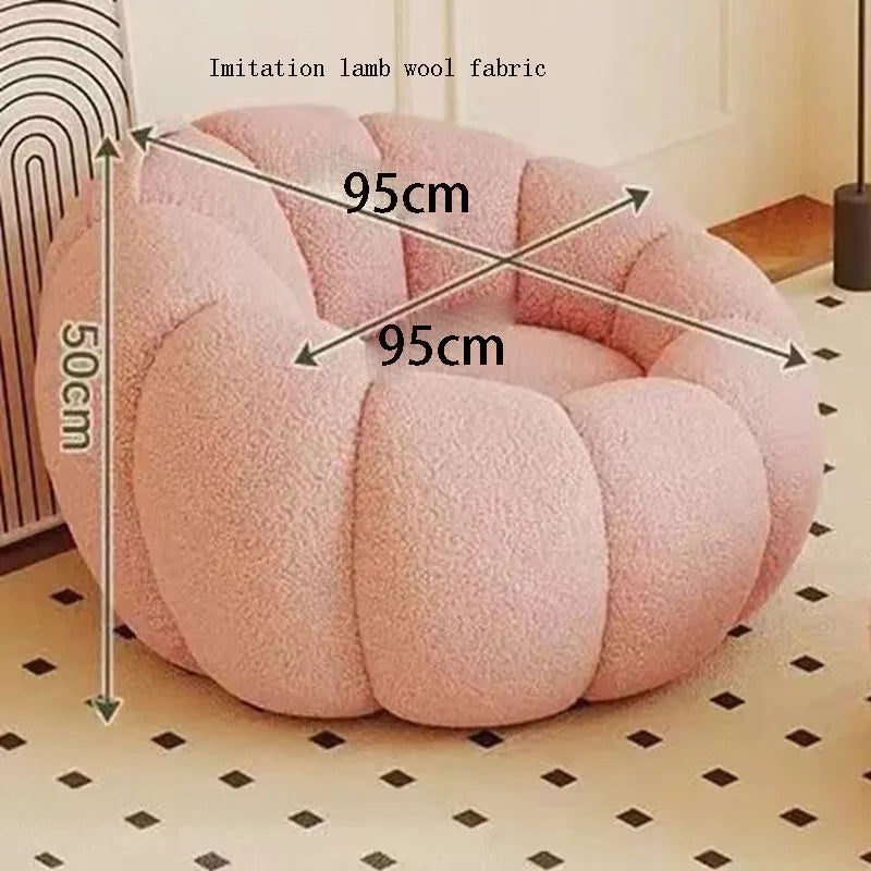 "Cozy Cream Pumpkin Sofa Chair" - The Charming Comfort