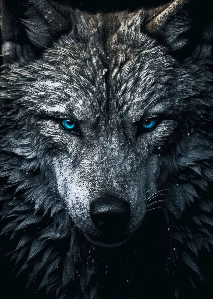 "Stunning Black Wolf Canvas Art"