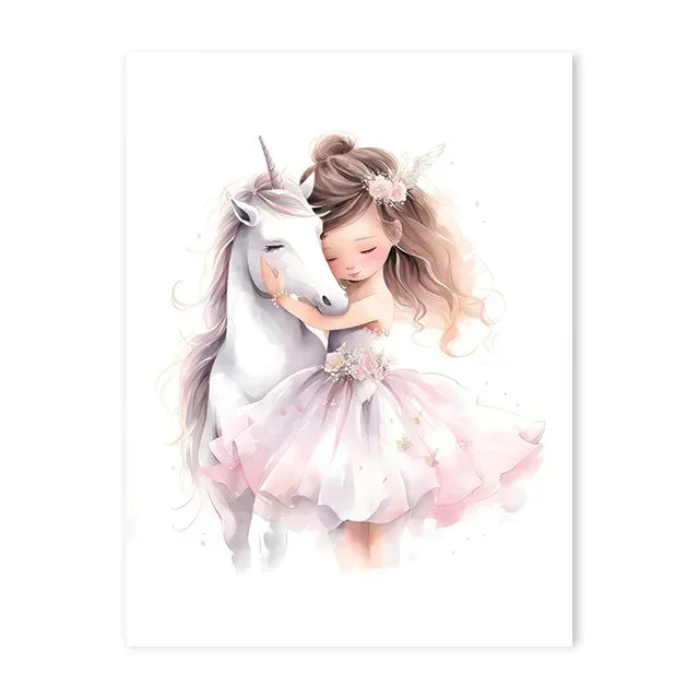 Personalized Ballerina Unicorn Wall Art