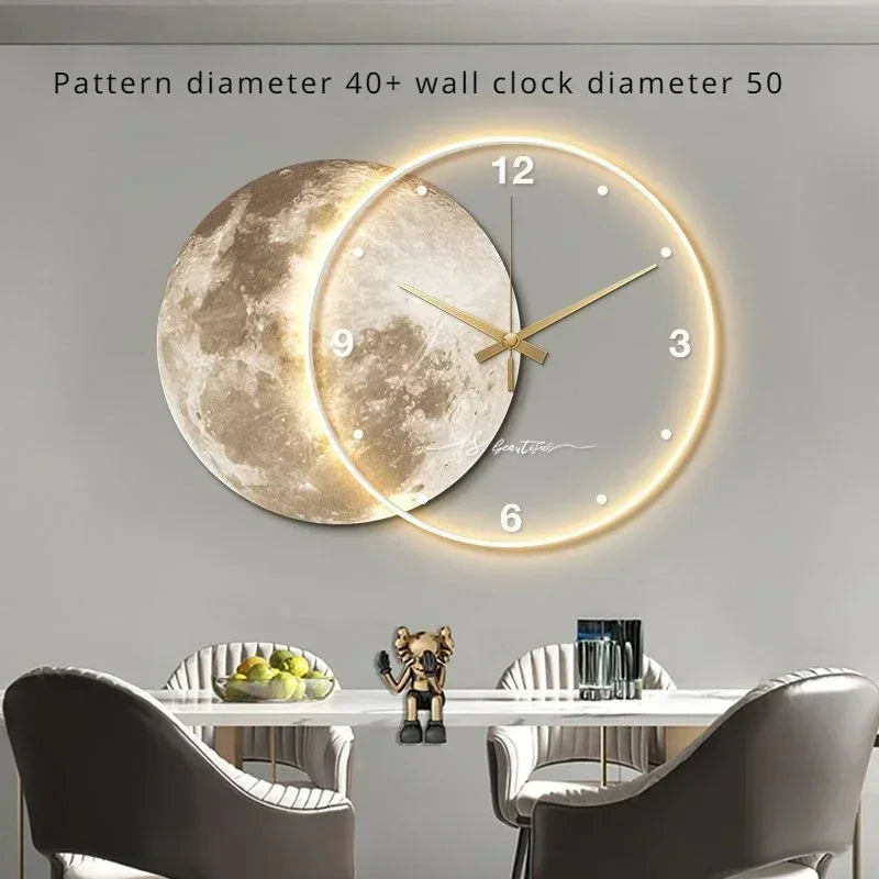 "Luxury Moon Earth LED Wall Clock" - The Charming Comfort