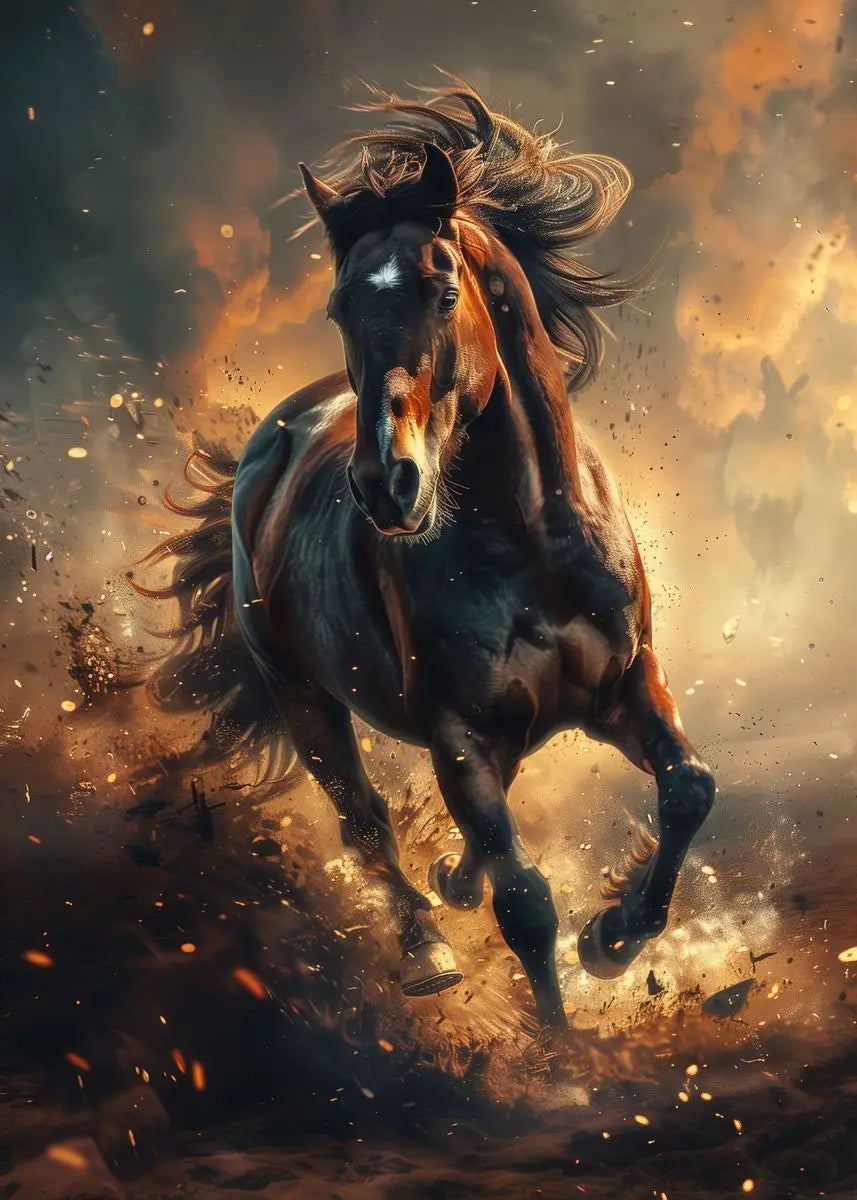 "Majestic Running Horse Canvas Art"