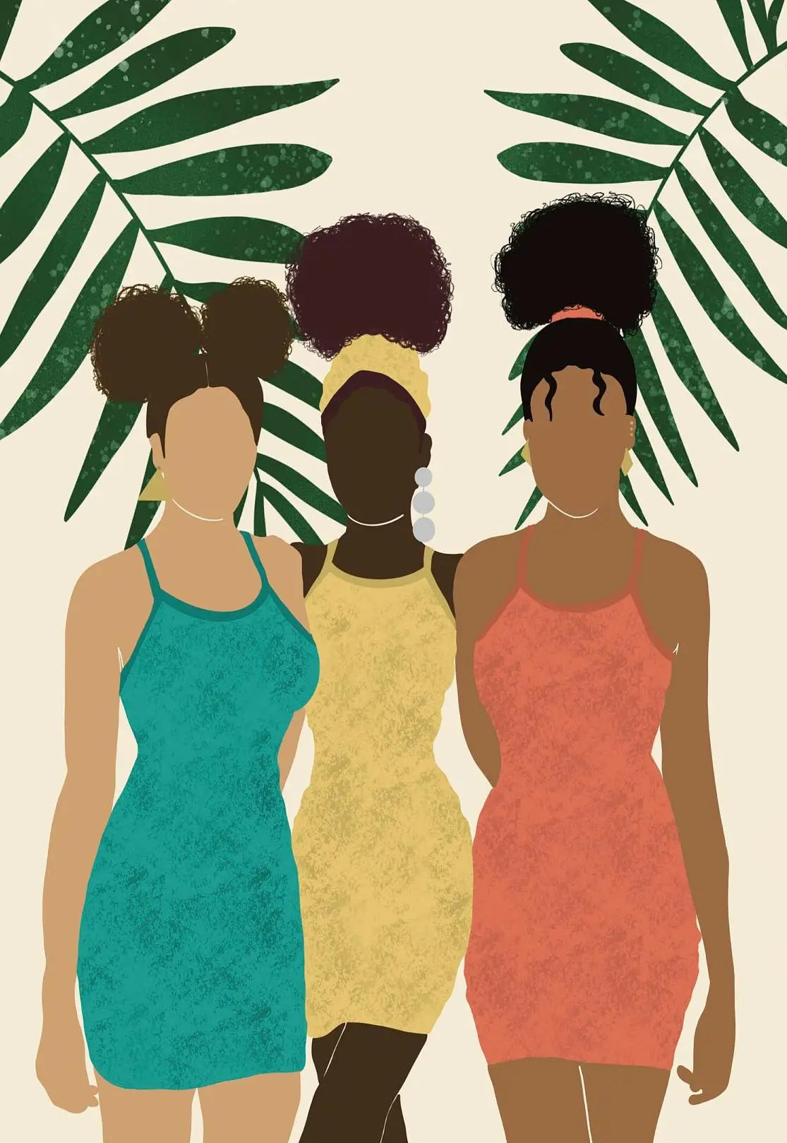 "Boho Minimalist Black Woman Art"