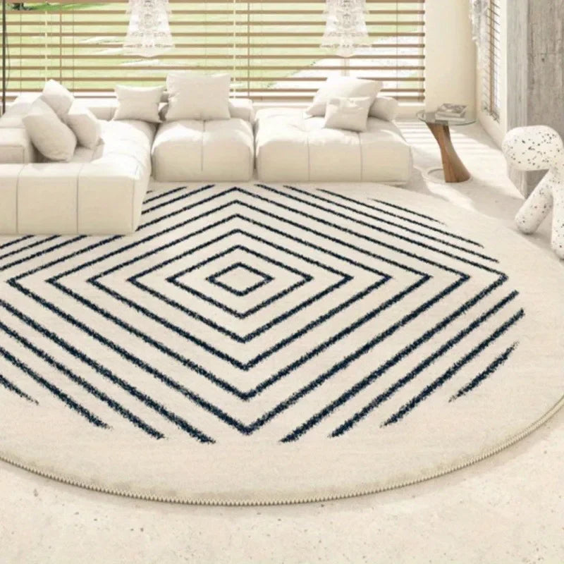 "Soft White Fluffy Round Rug" - The Charming Comfort