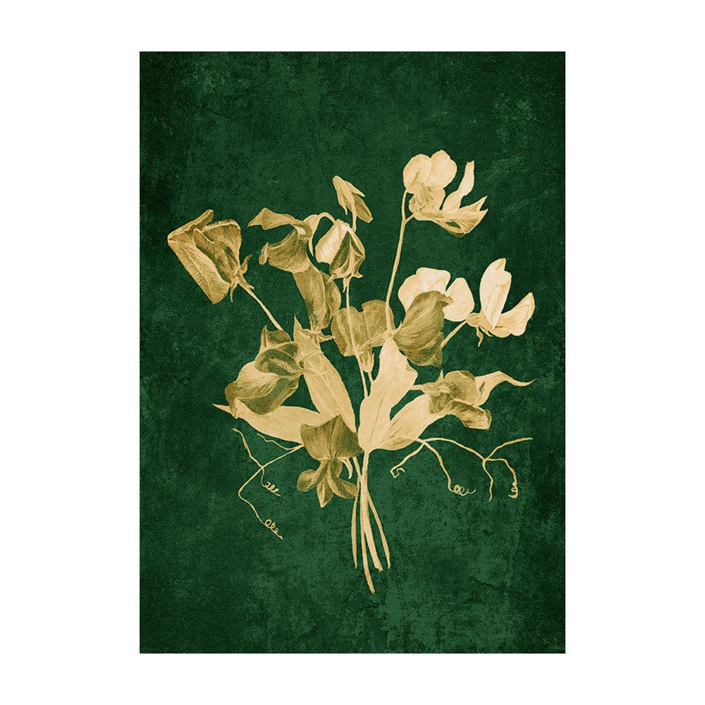 Boho Emerald Green Flower Art