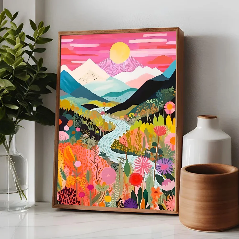 "Colorful Mountain Lake Art Print"