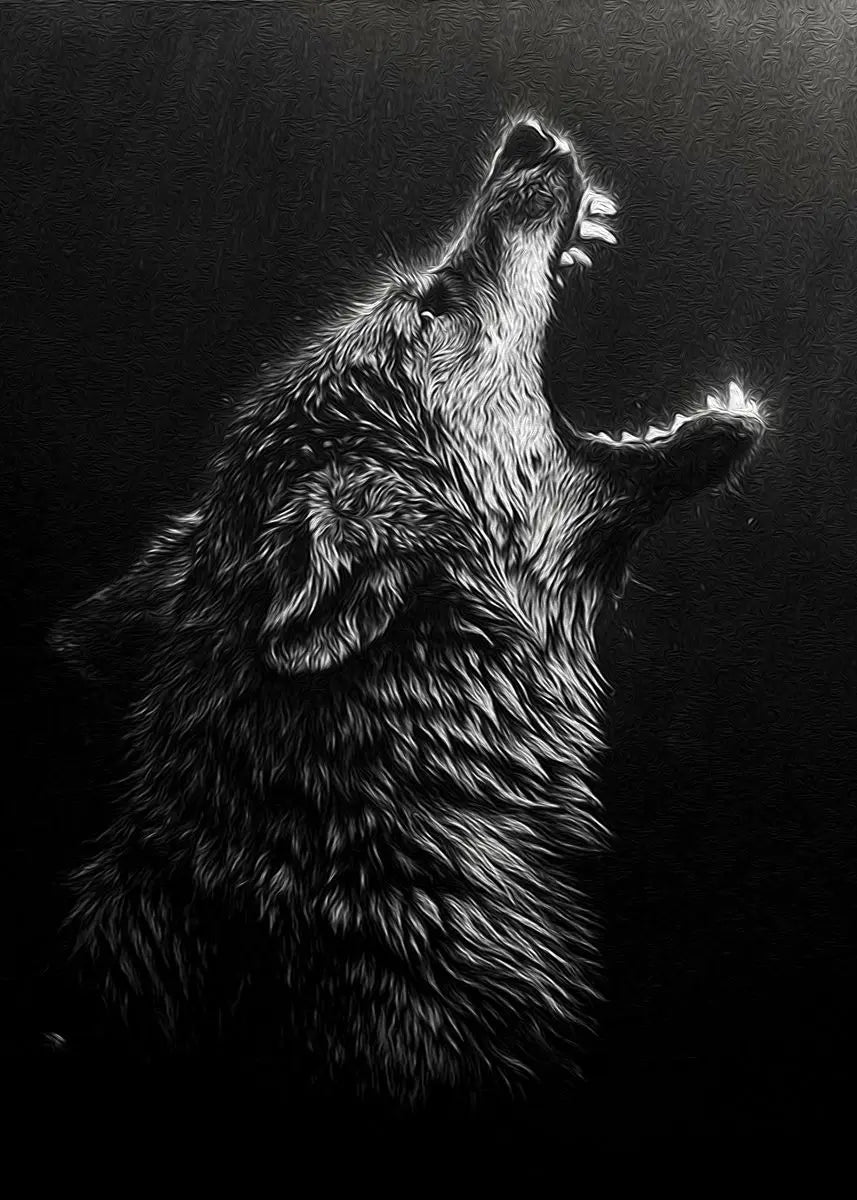 "Stunning Black Wolf Canvas Art"