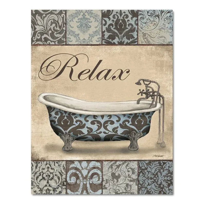 Vintage French Bathtub Wall Art
