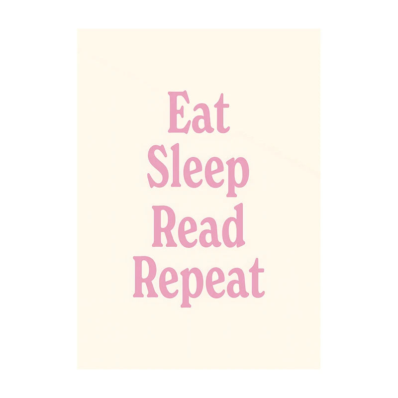 "Eat Sleep Read Repeat Canvas Art"
