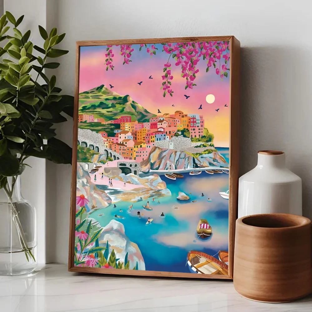 "Colorful Mountain Lake Art Print"