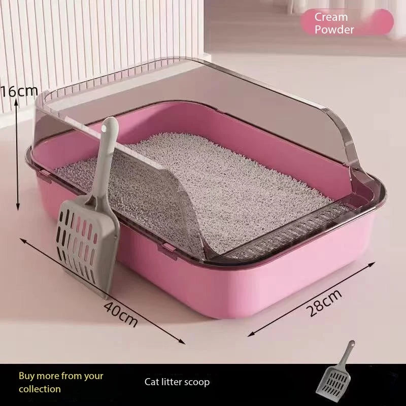 Semi-Closed Splashproof Cat Litter Box - The Charming Comfort