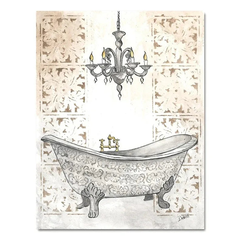 Vintage French Bathtub Wall Art