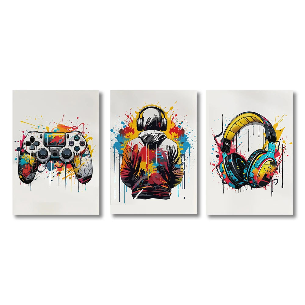 "3-Piece Gaming Wall Art Set"