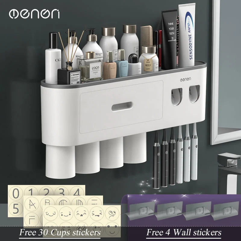 Magnetic Wall Toothbrush Holder Set - The Charming Comfort