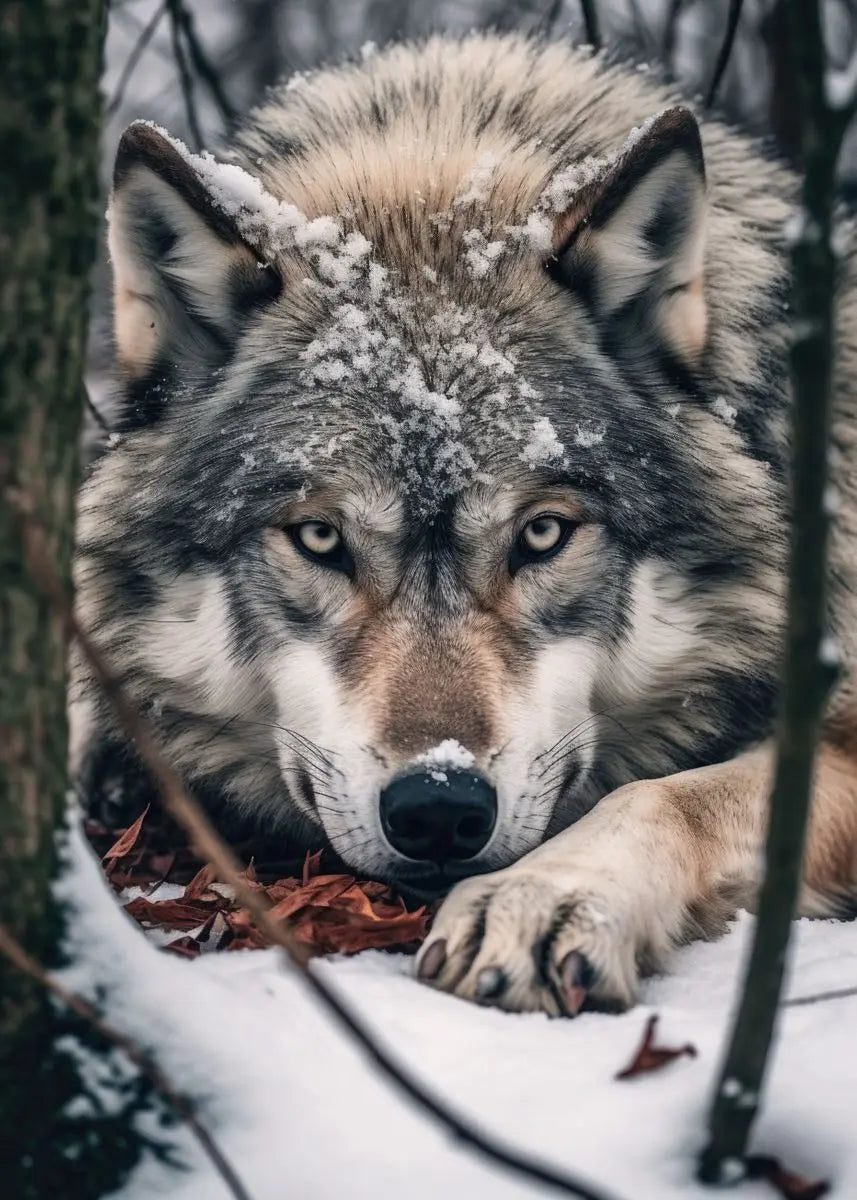 "Stunning Black Wolf Canvas Art"