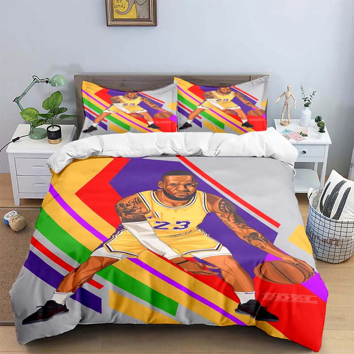 "LeBron James Basketball Bedding Set" - The Charming Comfort