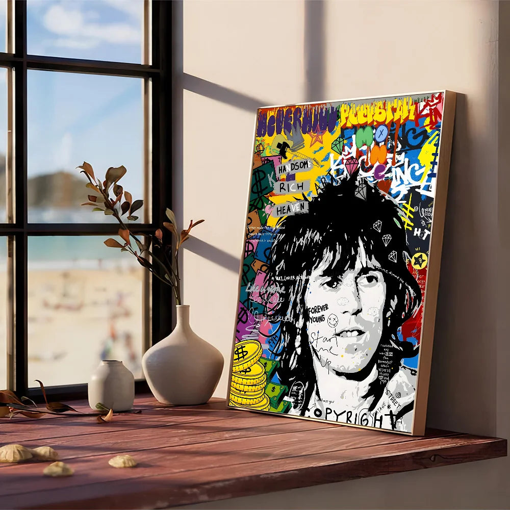 "Vibrant Graffiti Music Wall Art"