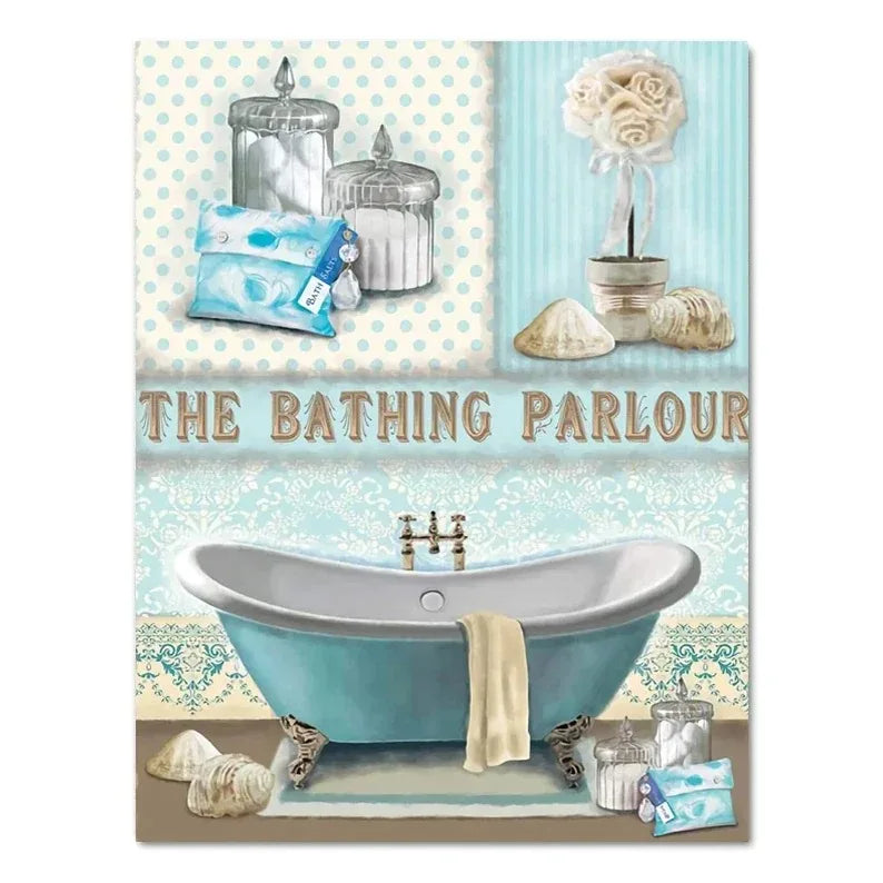 Vintage French Bathtub Wall Art