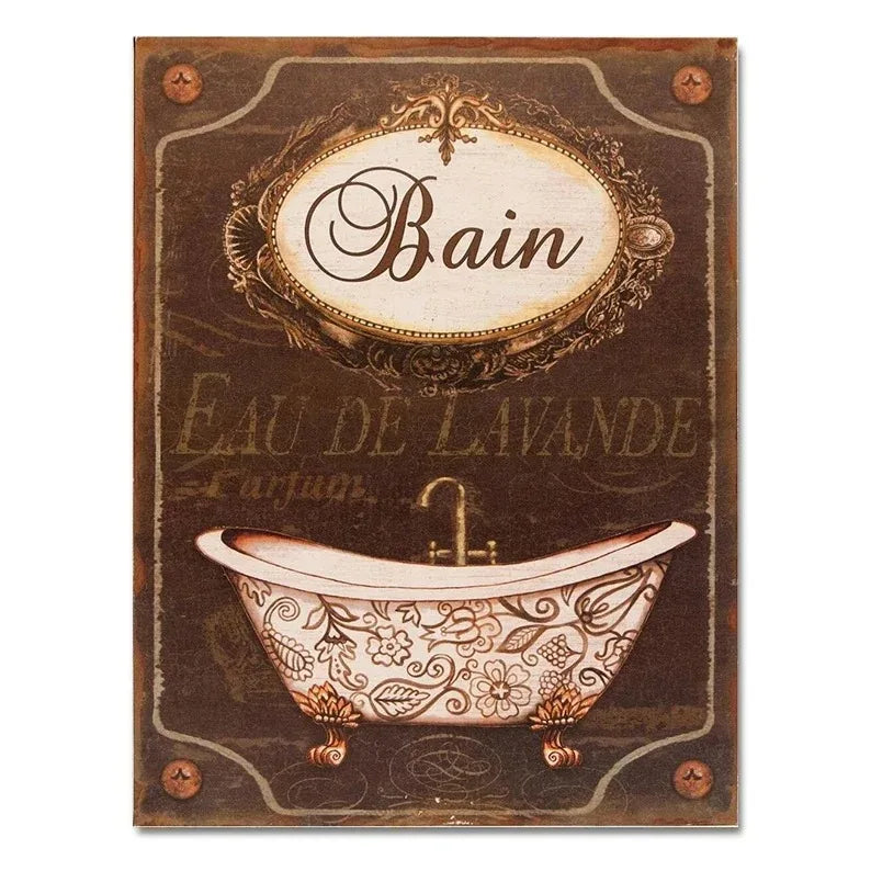 Vintage French Bathtub Wall Art