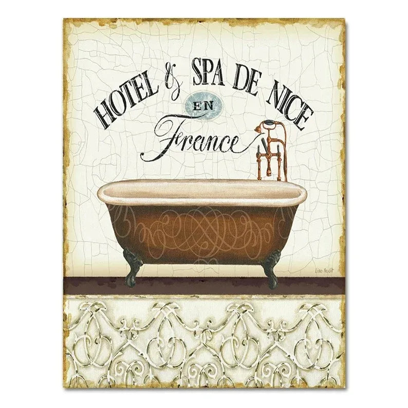 Vintage French Bathtub Wall Art
