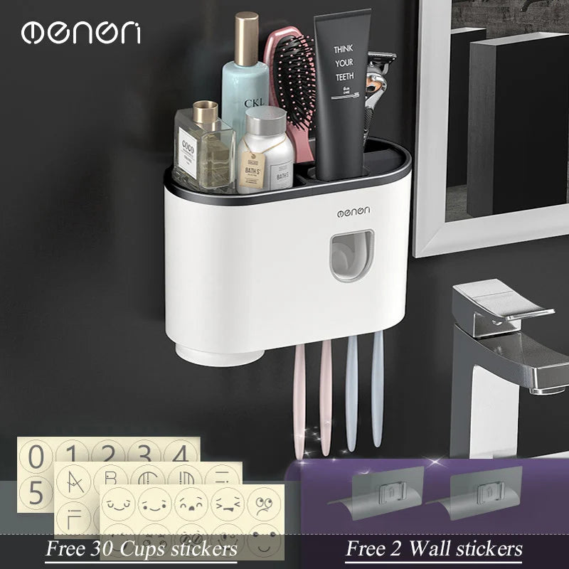Magnetic Wall Toothbrush Holder Set - The Charming Comfort