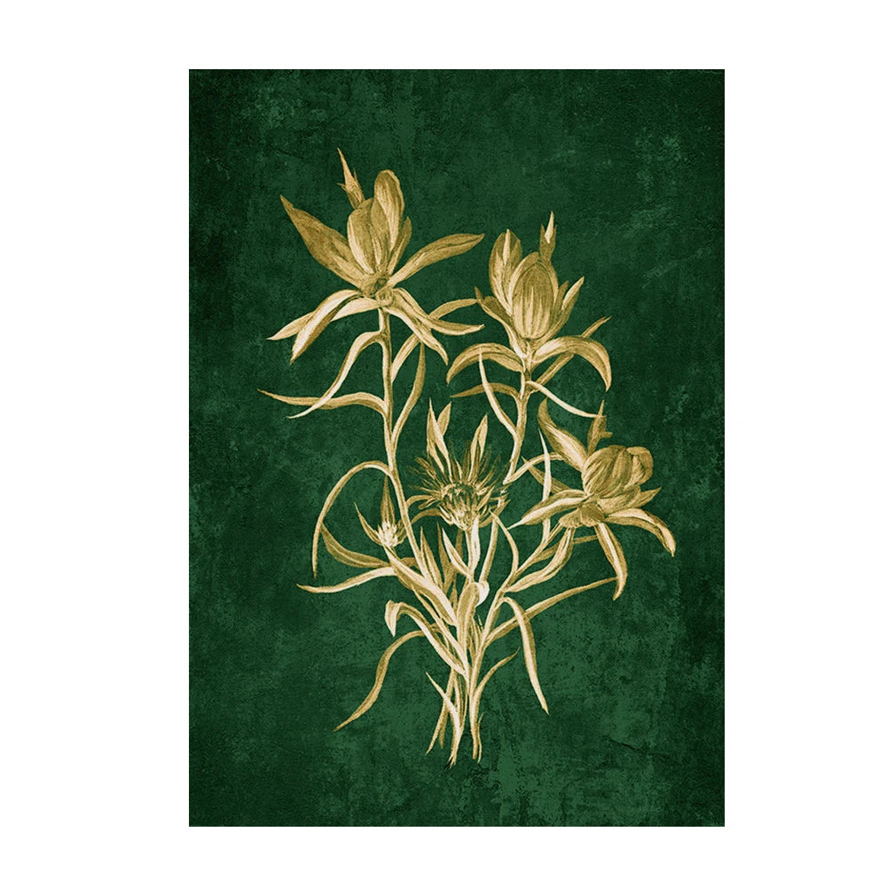 Boho Emerald Green Flower Art