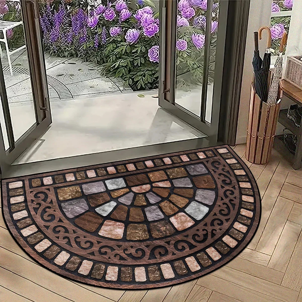 "Luxury Semi-Circular Welcome Mat" - The Charming Comfort