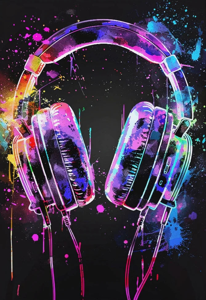 Neon Watercolor Gaming Wall Art
