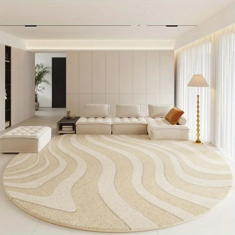 "Soft White Fluffy Round Rug" - The Charming Comfort