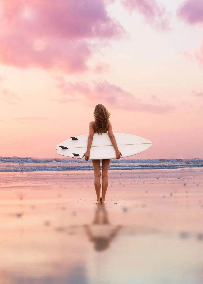 "Summer Beach Surfing Canvas Art"