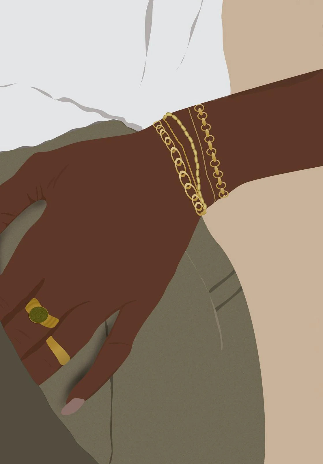 "Boho Minimalist Black Woman Art"
