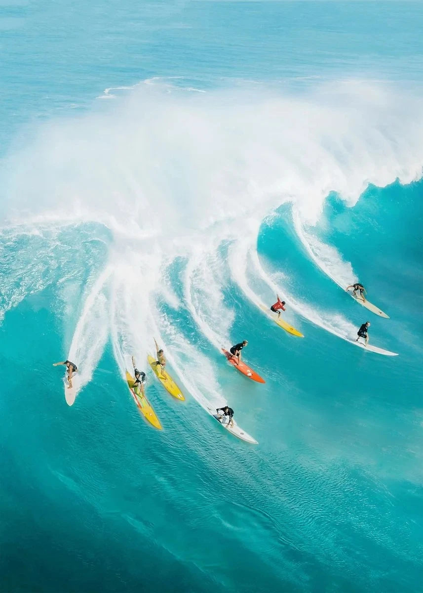 "Summer Beach Surfing Canvas Art"