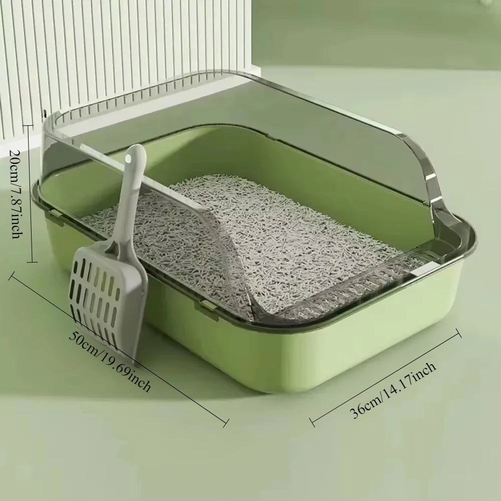 Semi-Closed Splashproof Cat Litter Box - The Charming Comfort