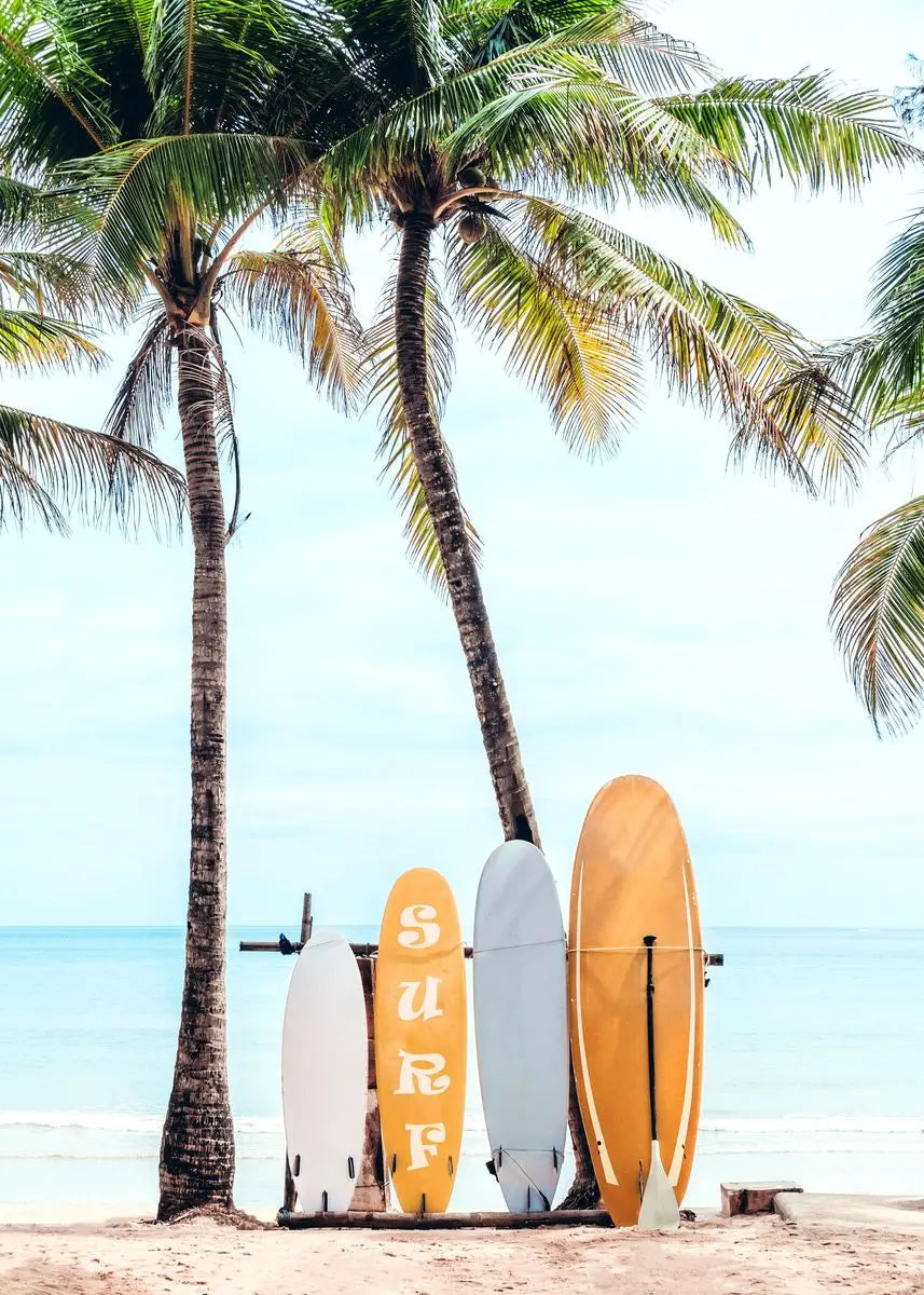 "Summer Beach Surfing Canvas Art"