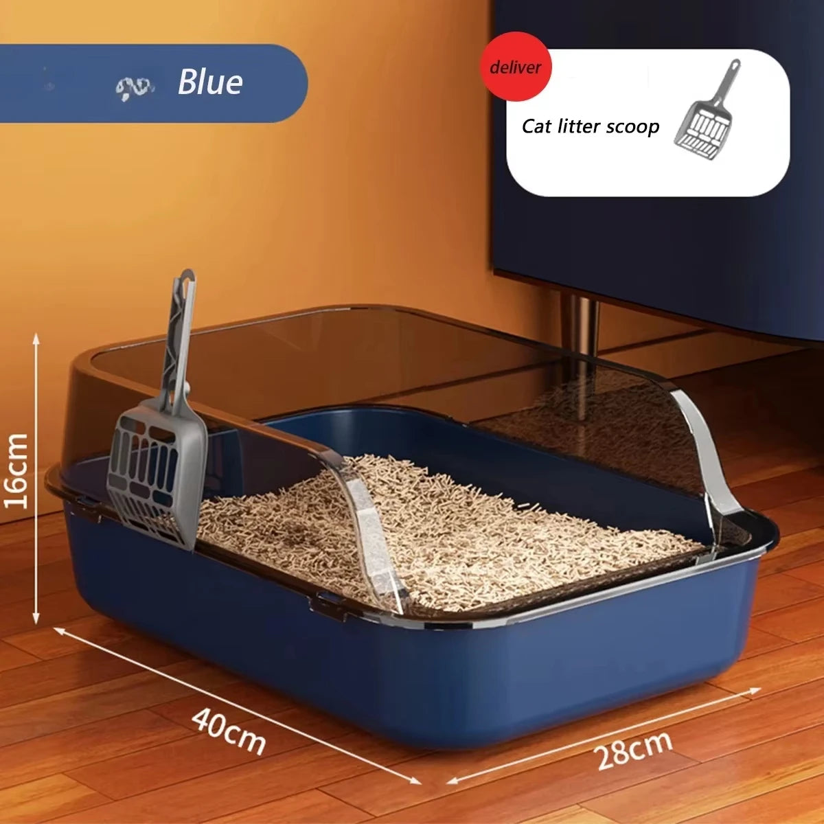 Semi-Closed Splashproof Cat Litter Box - The Charming Comfort