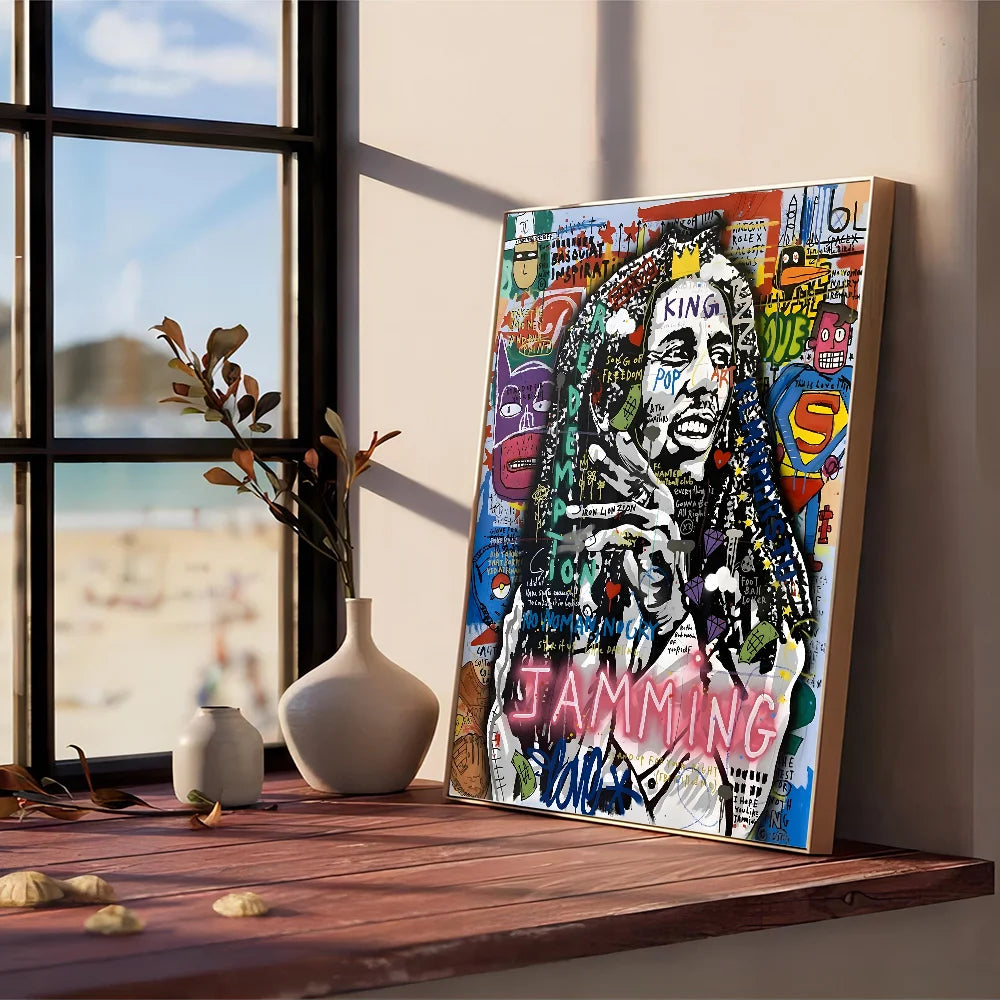 "Vibrant Graffiti Music Wall Art"