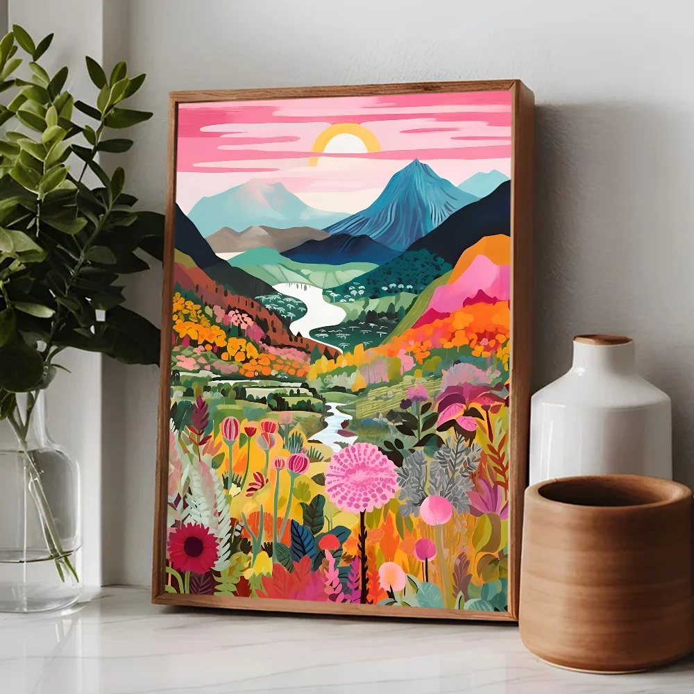 "Colorful Mountain Lake Art Print"