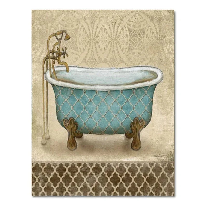 Vintage French Bathtub Wall Art
