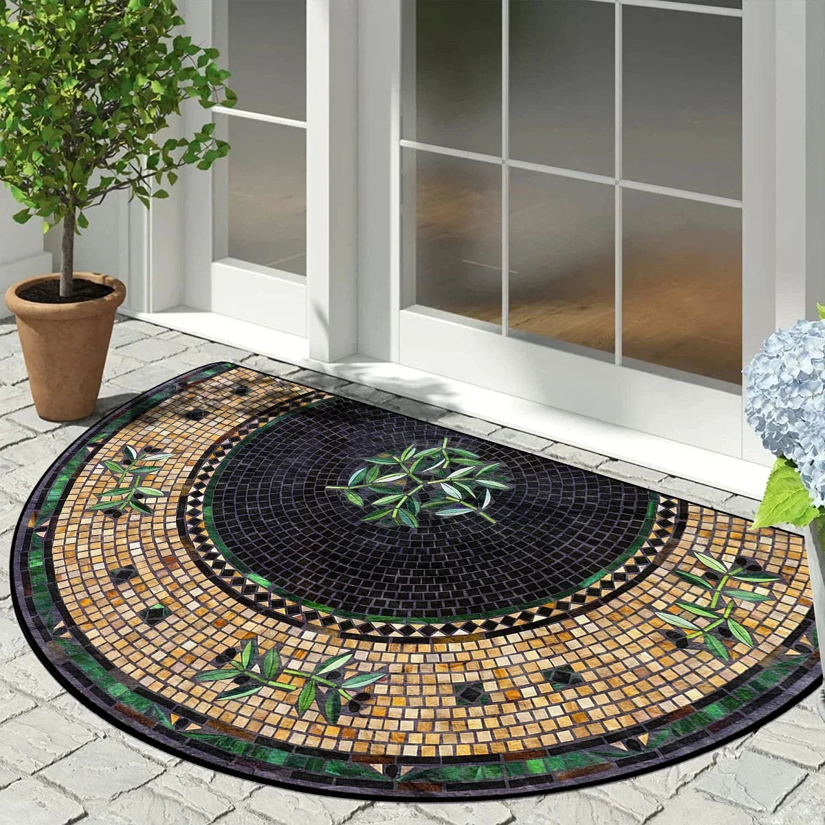 "Luxury Semi-Circular Welcome Mat" - The Charming Comfort