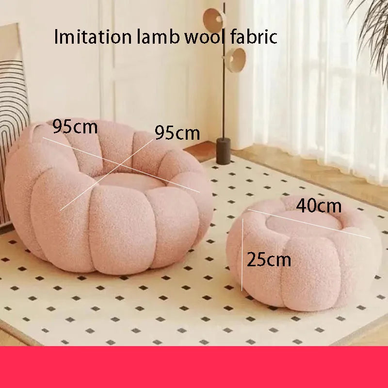 "Cozy Cream Pumpkin Sofa Chair" - The Charming Comfort